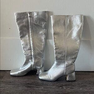 Sam Edelman Silver Knee-High Women's Boots
